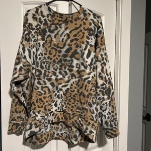 Cute animal print crew neck sweater